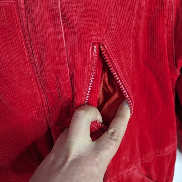 Vintage red corduroy jacket with Sherpa lining size 11 - Picture 10 of 16